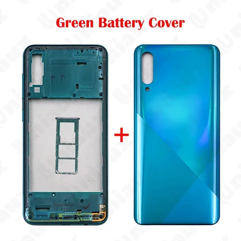 Фото Для Samsung Galaxy A30s A307 полный корпус средняя рамка + задняя крышка аккумулятора задняя дверь + объектив камеры + наклейка + логотип №3