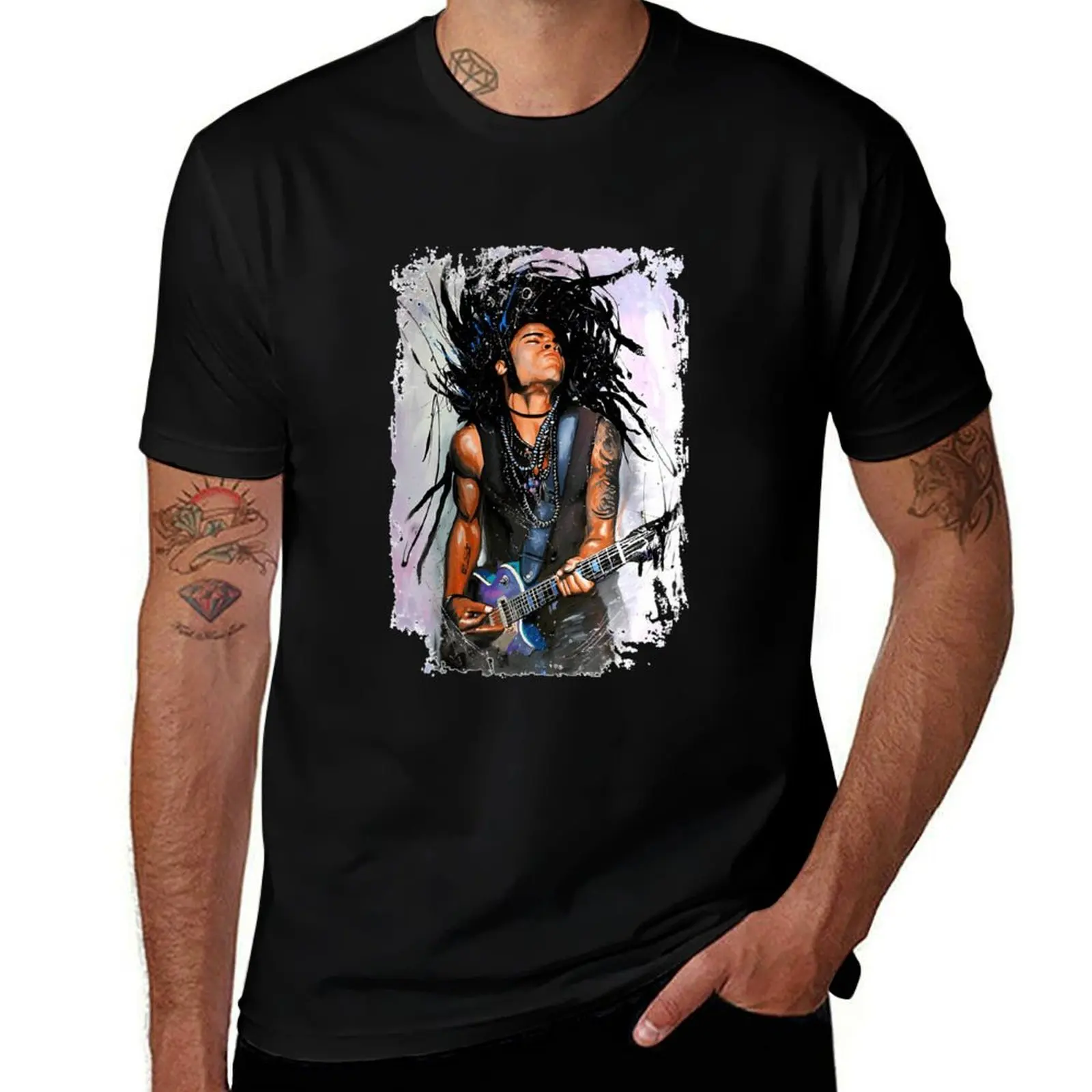 Art-color-Lenny-Kravitz-singer-rock-music-- футболки модные рубашки с графическим рисунком блузка винтажная одежда футболки для мужчин хлопок