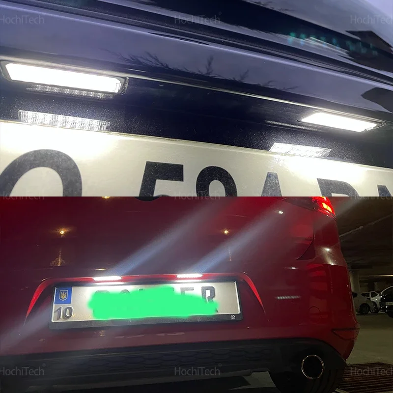 Фото Для VW Passat B5 CC Eos Golf MK4 MK5 6 7 MK7 Polo Superb Seat Leon Altea 2 шт. Canbus Автомобильный светодиодный светильник номерного знака №5