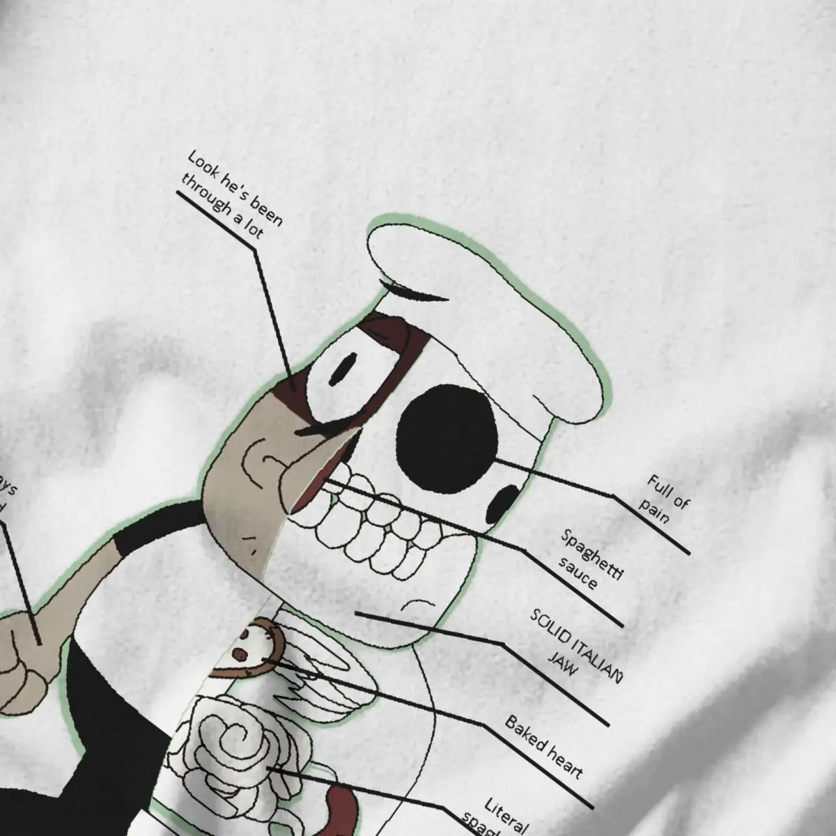 Фото Мужская черная футболка Anatomy Pizza Tower Peppino, уличная одежда, хлопковая мужская одежда большого размера с круглым вырезом и рукавами на заказ №4