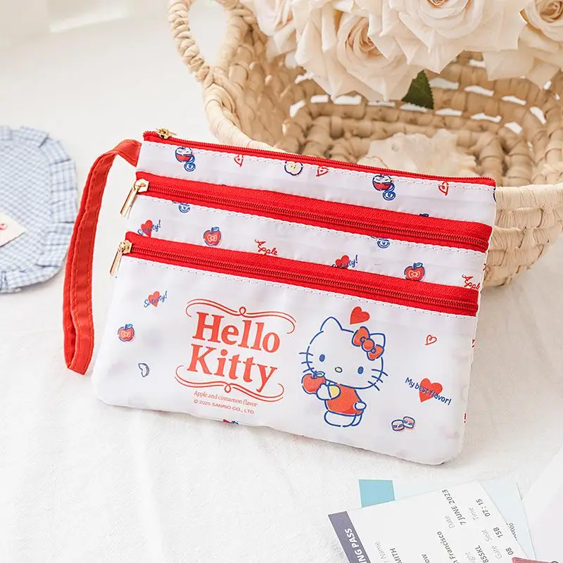Фото Sanrio Hello Kitty My Melody Kuromi сумка для хранения пенал Лидер продаж предмет Kawaii мультфильм на открытом воздухе портативный большой емкости №2