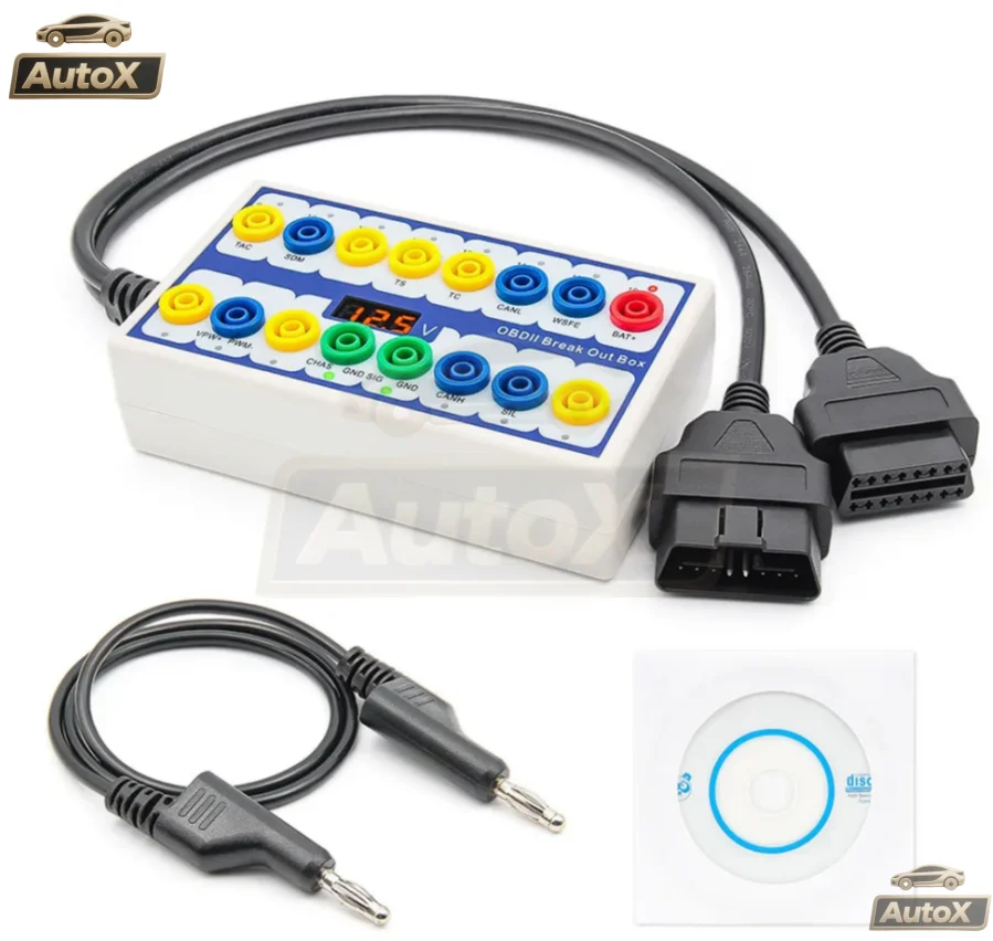 Фото Auto X OBD 2 BreakOut Box 16-контактный OBDII автоматический детектор протокола автомобильный сканер детектор разъема №2