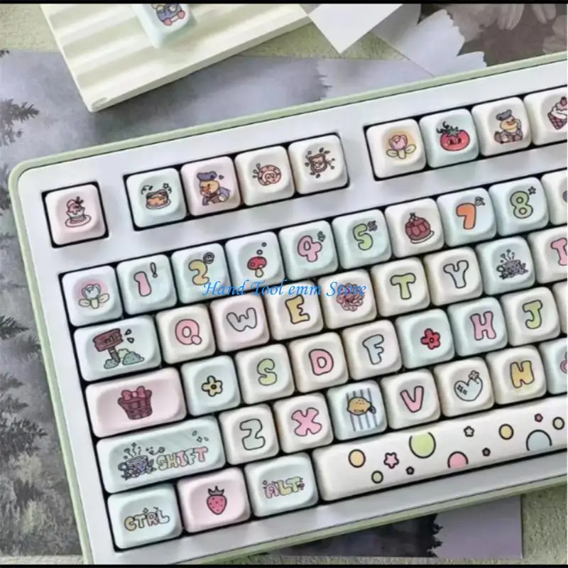 Фото H37F 134Keys PBT MOA Profile Клавицы Установите красочную тему Fruit для 60/64/84/98/108. №5