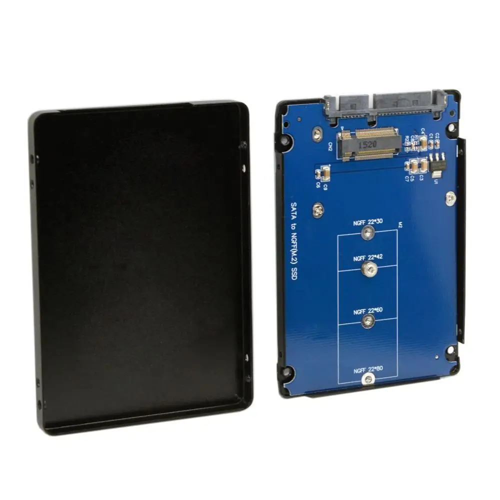 Фото Переходник для карты CY Xiwai B + M Key Socket 2 M.2 NGFF (SATA) SSD к адаптеру 2,5 SATA с черным №2