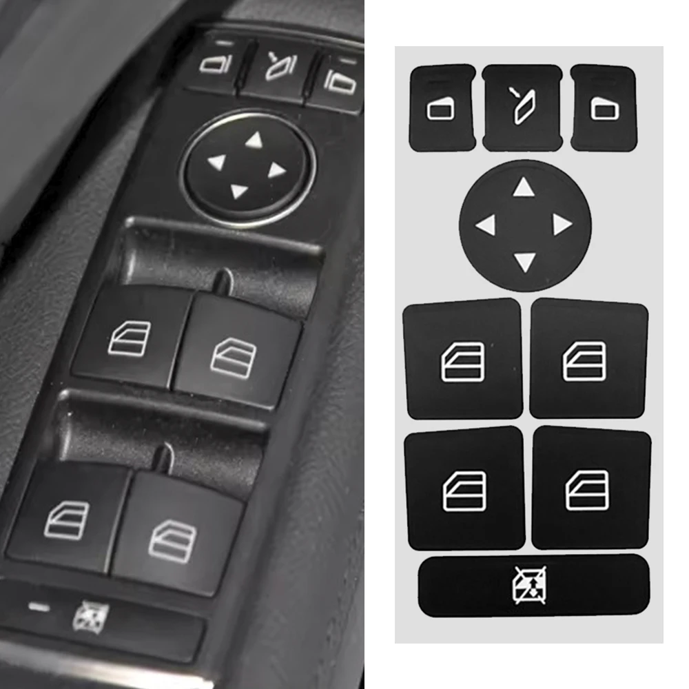 1 комплект автомобильных кнопок из ПВХ, ремонтные наклейки для Benz W204 R172 W218 для климат-контроля AC, рулевое управление, радио, окно, дверной замок (art.: 3920ce30749b4) - 3920ce30749b4