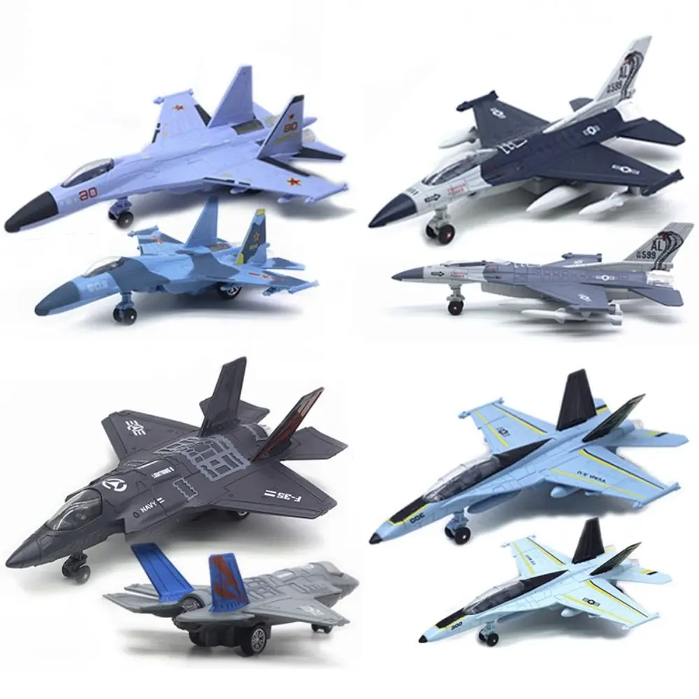Литой под давлением истребитель, игрушка Pullback & Go F16 F22 F35, модель самолета Aviao, имитация света, звука, реактивный самолет, игрушка, детская игрушка