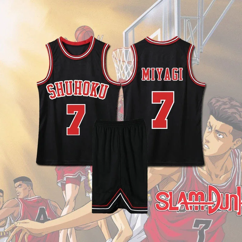 2025 Новый аниме Slam Dunk Sakuragi Hanamichi Косплей Shohoku Kaede Rukawa Косплей Черный баскетбольный трикотаж команды Топ Slam D h7f8e