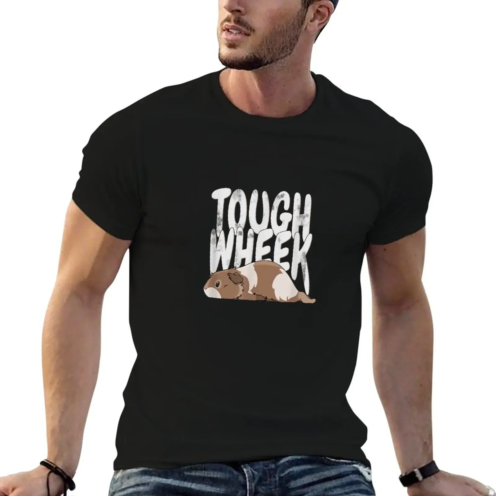 Футболка с изображением морской свинки Tough Wheek Brown & Cream, футболка с изображением морской свинки, футболка с аниме, синие арховные мужские футболки с чемпионами