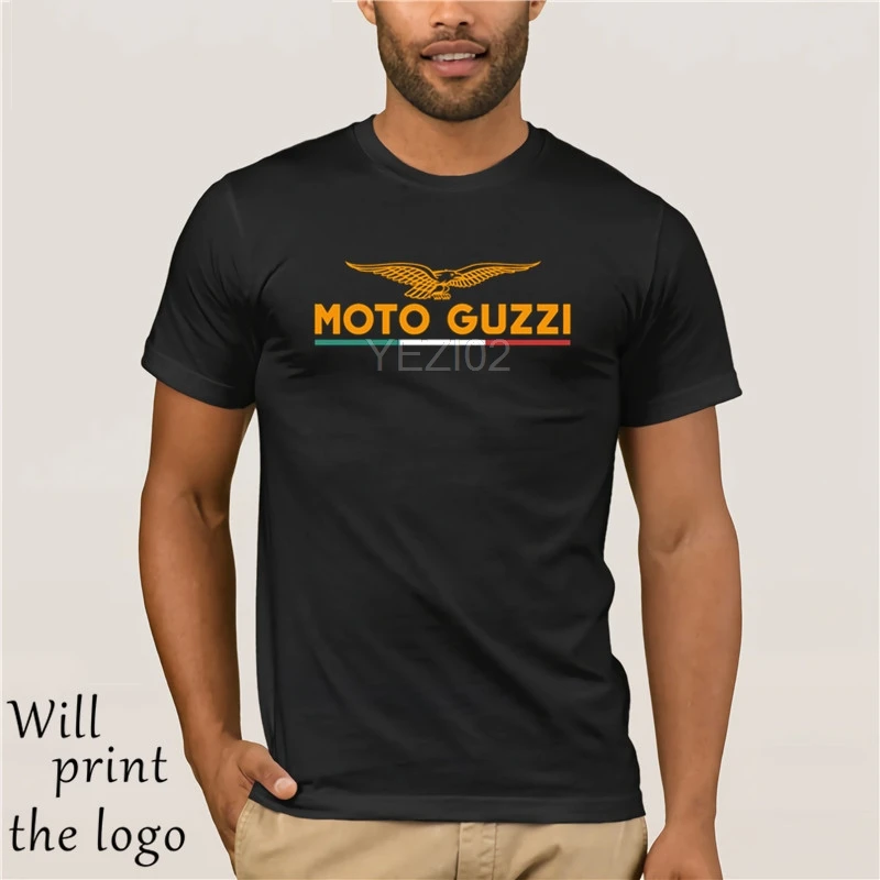 Трехцветная Футболка Moto Guzzi с логотипом орла и клейкой эмблемой MOTO GUZZI