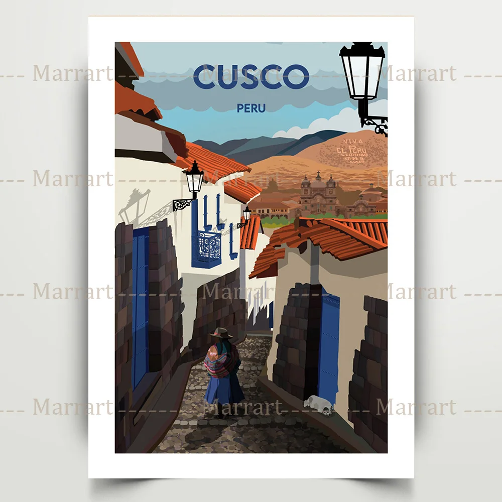 Фото Cusco,Honduras,Inca Trail Machu Picchu Travel Wall Art Print Перу Путешествие Сувенир Художественный Плакат и принт Украшение дома без рамы №2