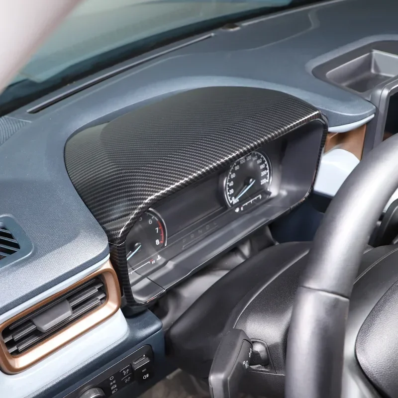 Фото Для Ford Maverick 2022-2023 ABS матовый черный/углеродное волокно/красный/оранжевый чехол на приборную панель автомобиля наклейки автоаксессуары №3