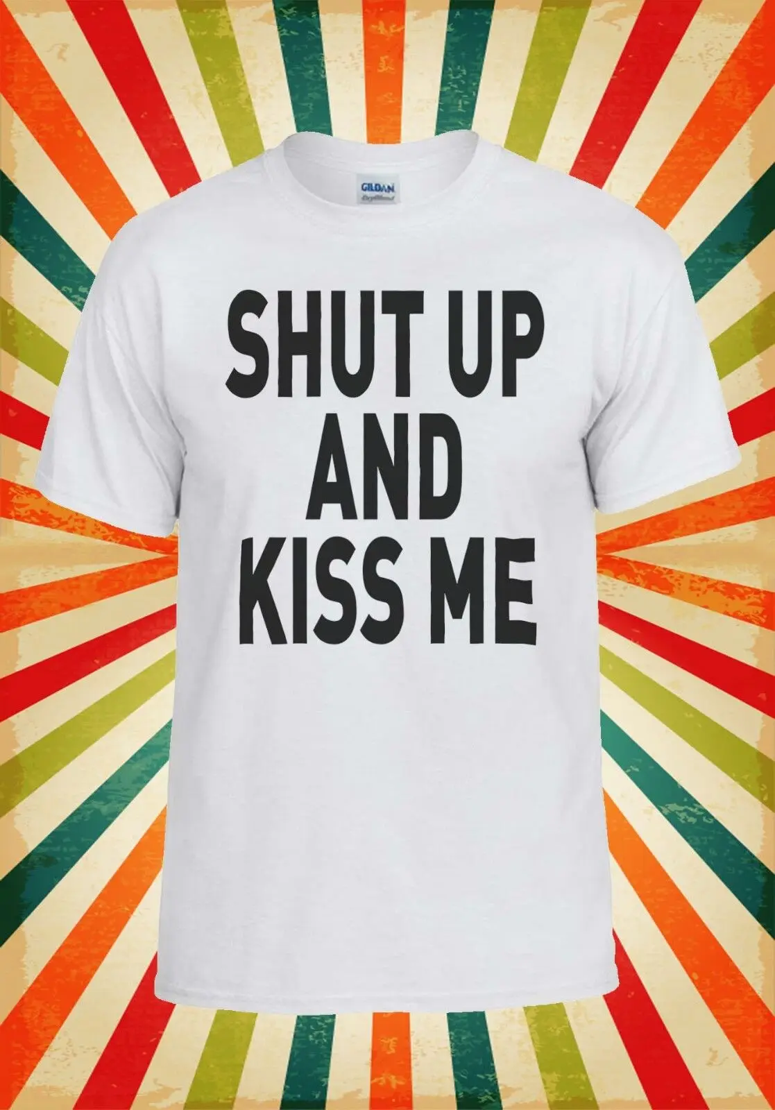 Новая женская футболка с надписью «Shut Up And Kiss Me», модель 961 года