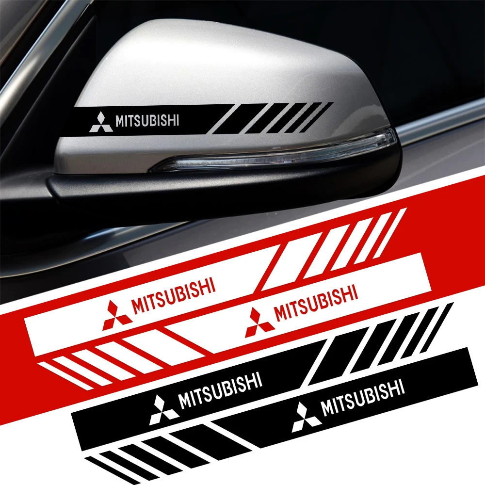 2 шт., водонепроницаемые наклейки на зеркало заднего вида для mitsubishi Ralliart lancer asx outlander pajero l200