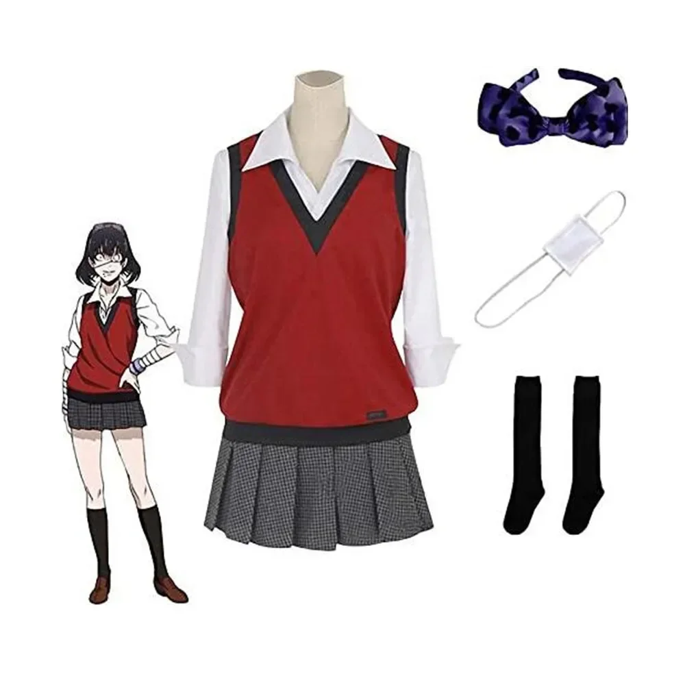 Аниме Kakegurui униформа Yumeko Jabami Kakegurui Twin Runa Yomozuki Ikishima Midari костюмы для косплея