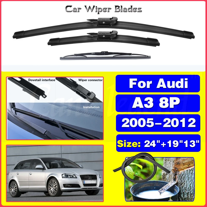 Комплект передних и задних щеток стеклоочистителя для Audi A3 8P 2005 2006 2007 2008 2009 2010 2011 2012 лобовое стекло 24 