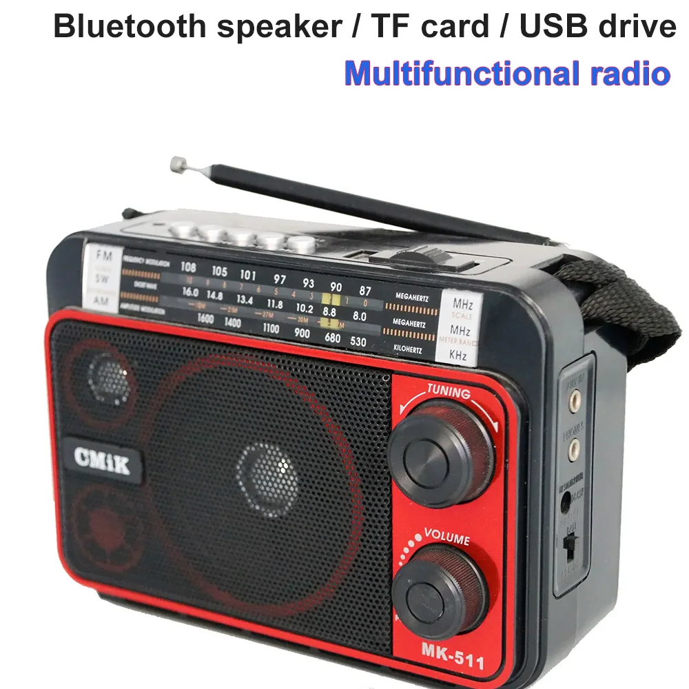 Многофункциональная Bluetooth-колонка FM AM SW, 3-полосное радио с Hi-Fi стерео звуком, поддержка TF-карты, U-диска, мини-портативный музыкальный плеер