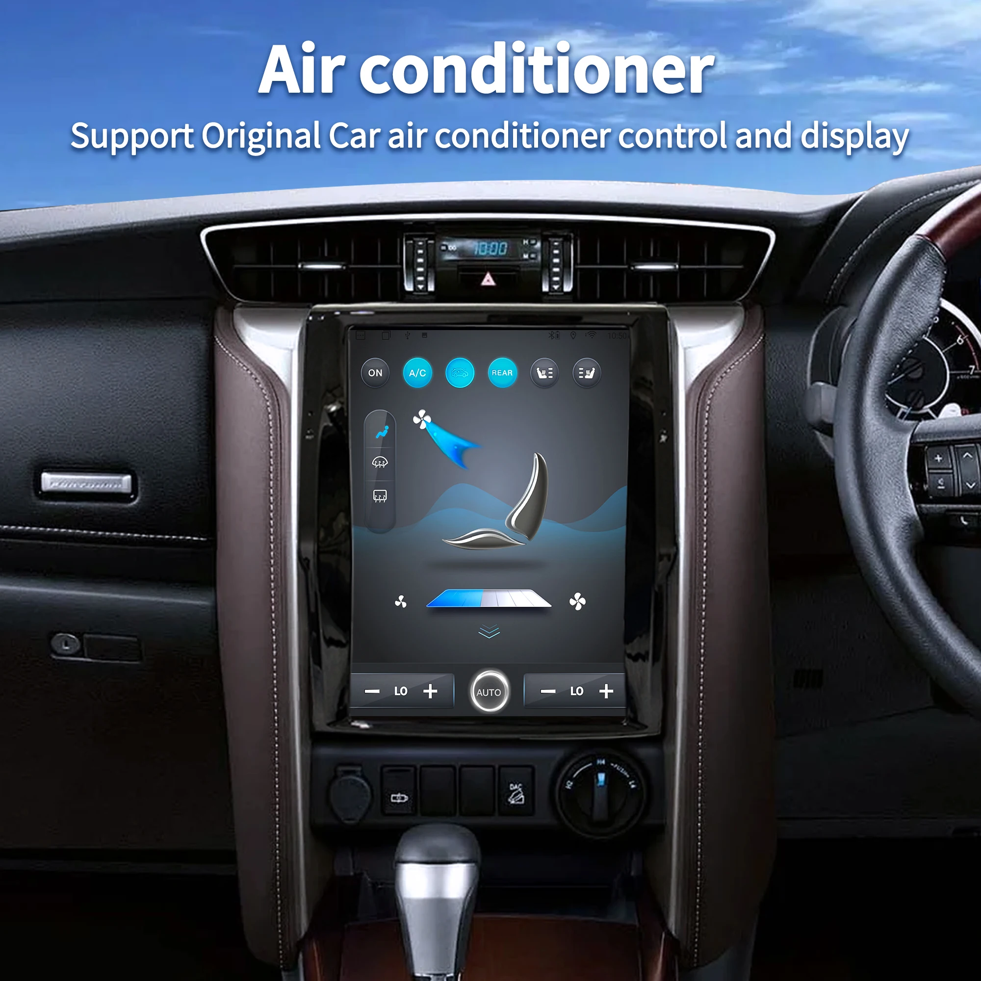 Фото Toyota Fortuner Android Tesla VRZ Hilux SW4 центральный мультимедийный экран 2022 2020 2023 2019 2016 2017 2018 автомобильное стерео радио №4