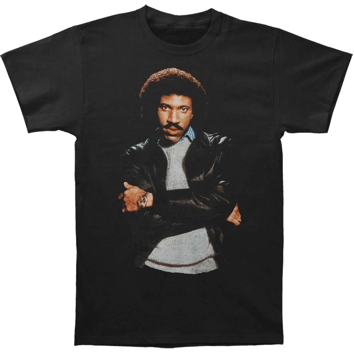 Мужская длинная футболка Lionel Richie All Night, среднего размера, Черная