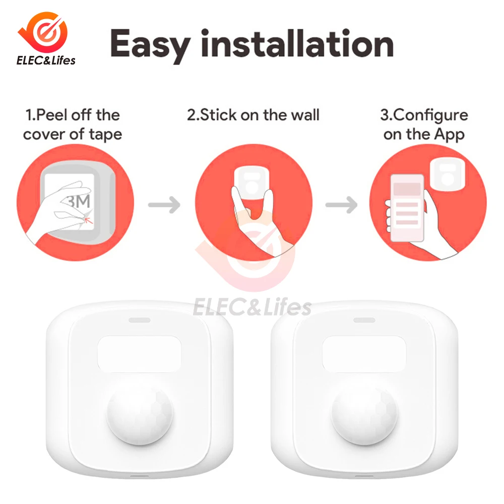 Фото Tuya WiFi Zigbee датчик движения человека умный дом PIR датчик движения детектор с датчиком света функция переключения сцен Smart LIfe №5
