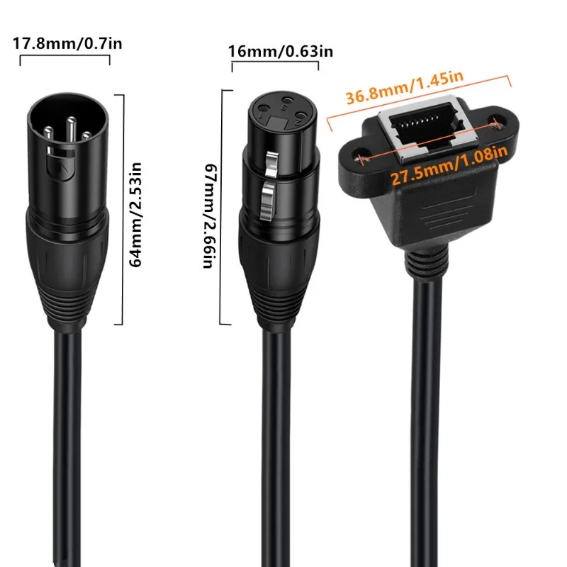 Фото Аудиокабель Canon XLR3 Core Male и Female to RJ45 Master Ear подходит для серии контроллеров DMX-CON №3