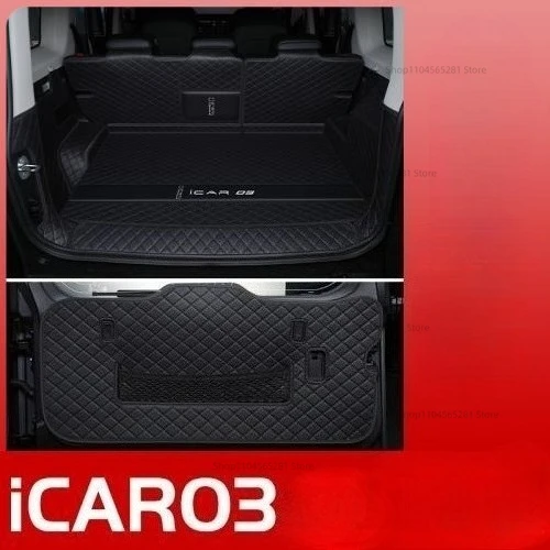 Фото Коврик в багажник автомобиля для Chery iCar 03 JAECOO 6 J6 2024 2025, авто противоскользящие коврики для ног, пользовательские коврики для багажника, противогрязные накладки на багажник, автомобильные аксессуары №3