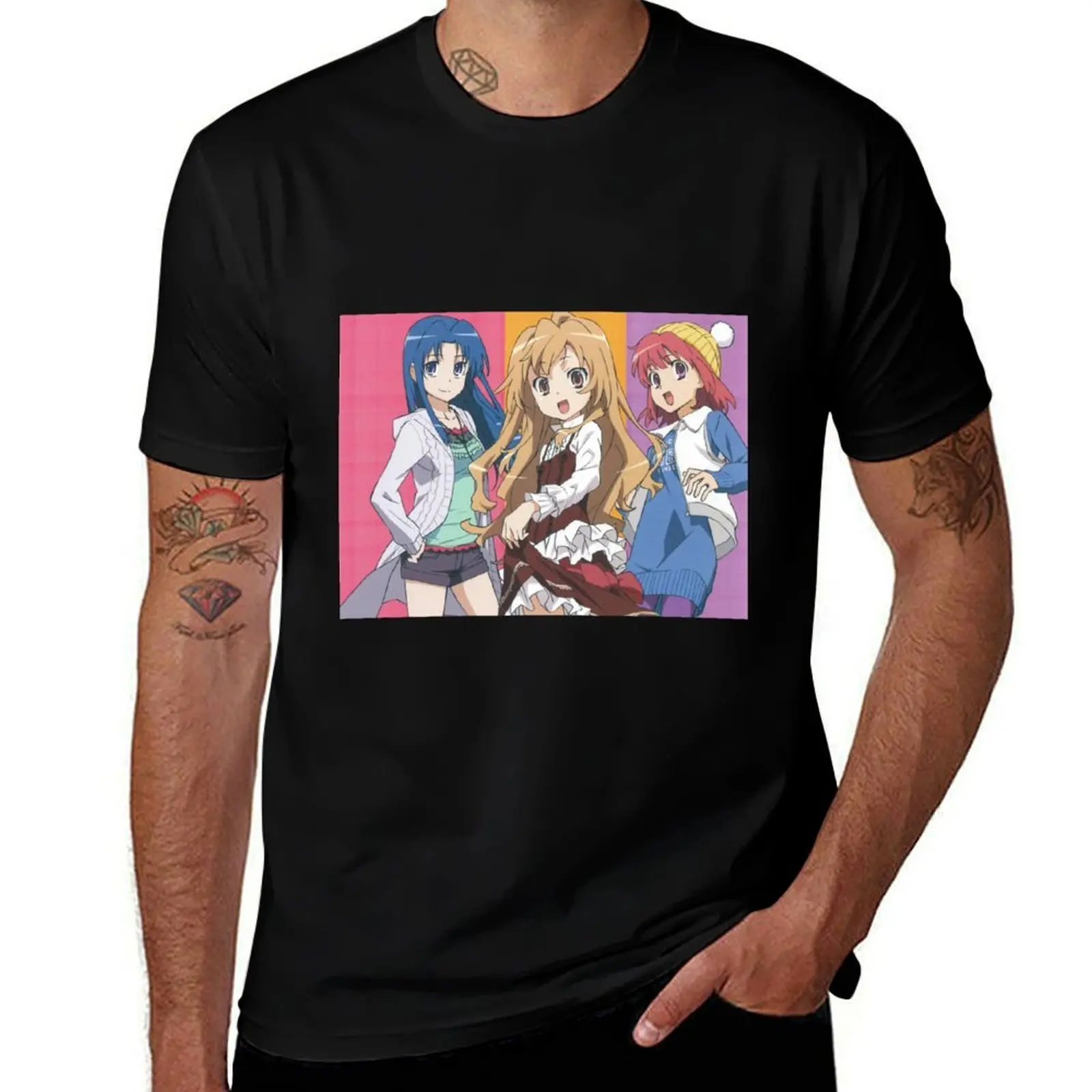 Футболка Toradora - Aisaka Taiga, Kawashima Ami, Kushieda Minori, хлопковые футболки, футболка высокого качества