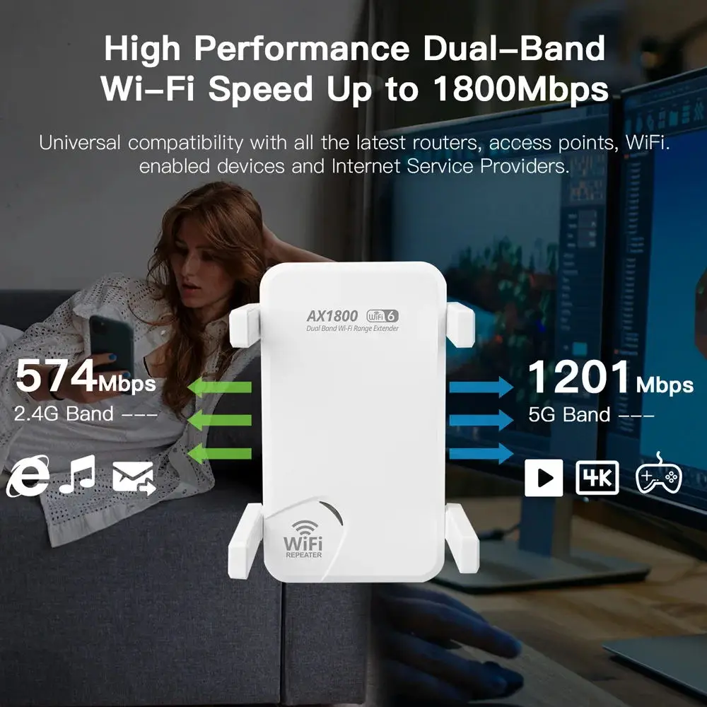 Фото Усилитель Wi-Fi AX1800, 2,4/5 ГГц, 1800 Мбит/с №3