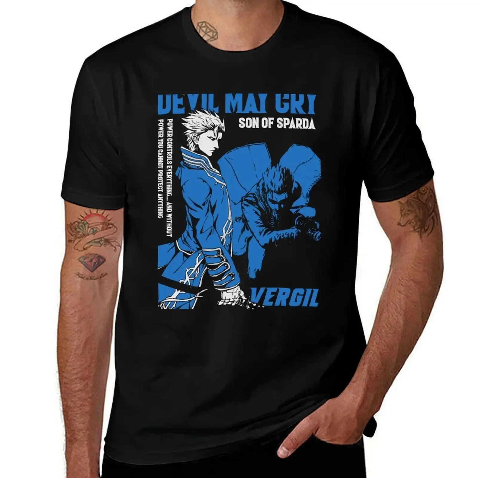 Футболка Devil May Cry Vergil, футболка с рисунком для мальчиков, белые забавные футболки, дизайнерская футболка для мужчин