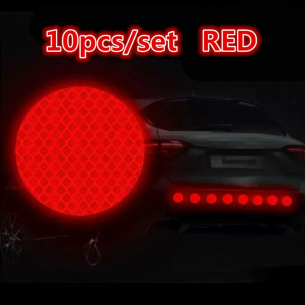 Фото Универсальное пригодное для всех автомобилей 10x круглые красные автомобильные Светоотражающие предупреждающие детали №2