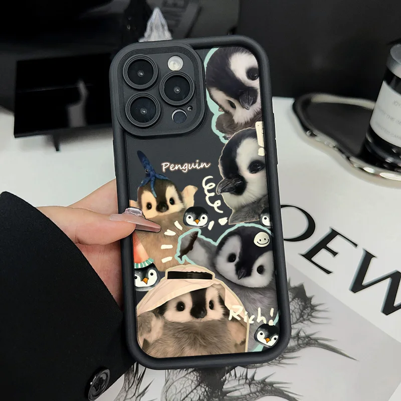 Простой утолщенный чехол для телефона с рисунком пингвина Meme для Xiaomi Poco X7 X6 X5 X3 M6 F5 F6 F7 Pro, противоударный силиконовый чехол-бампер