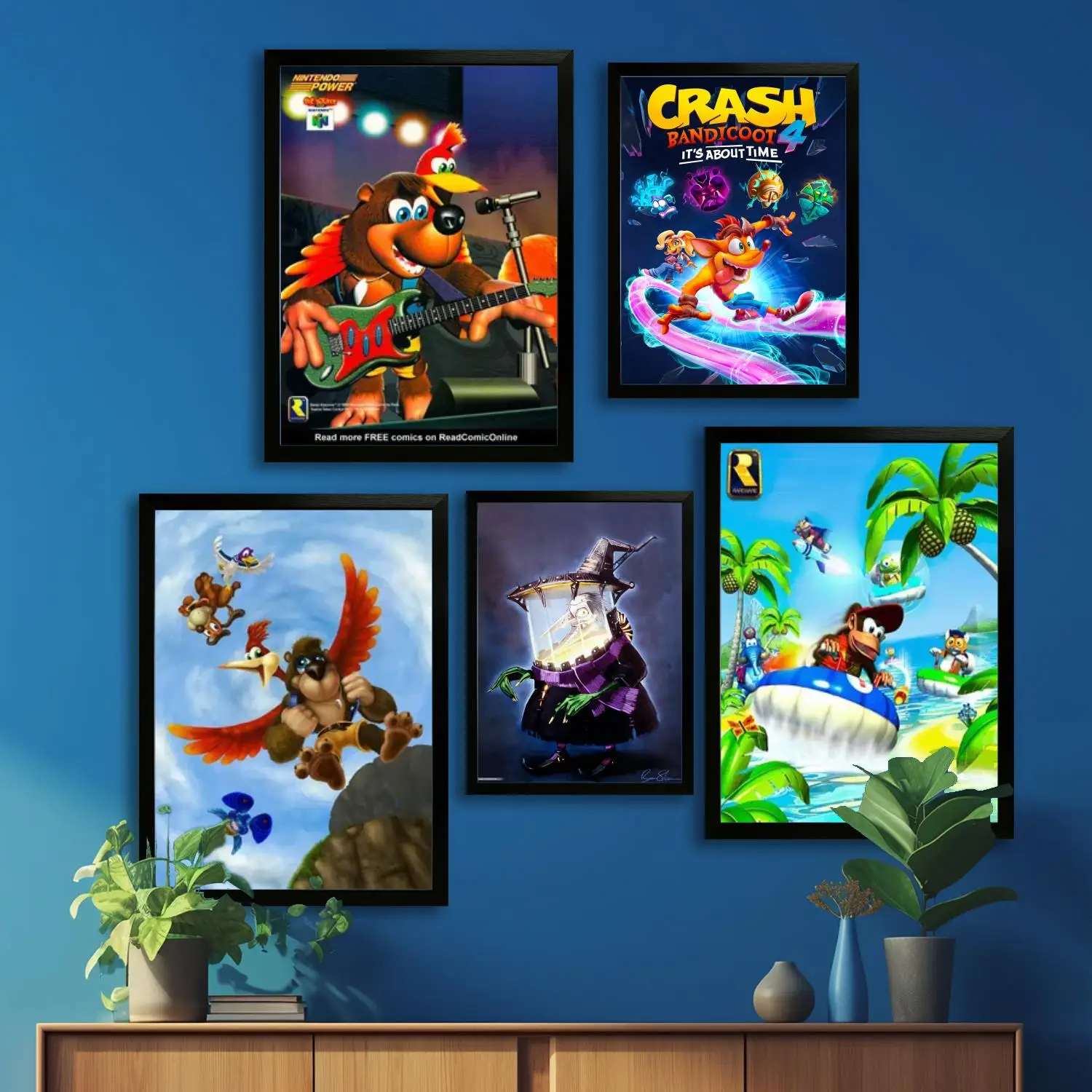 Банджо-kazooie Game Холст Художественный постер, Настенное искусство, Картинный принт, Современная семья, Декор спальни, Плакаты, Декоративная живопись