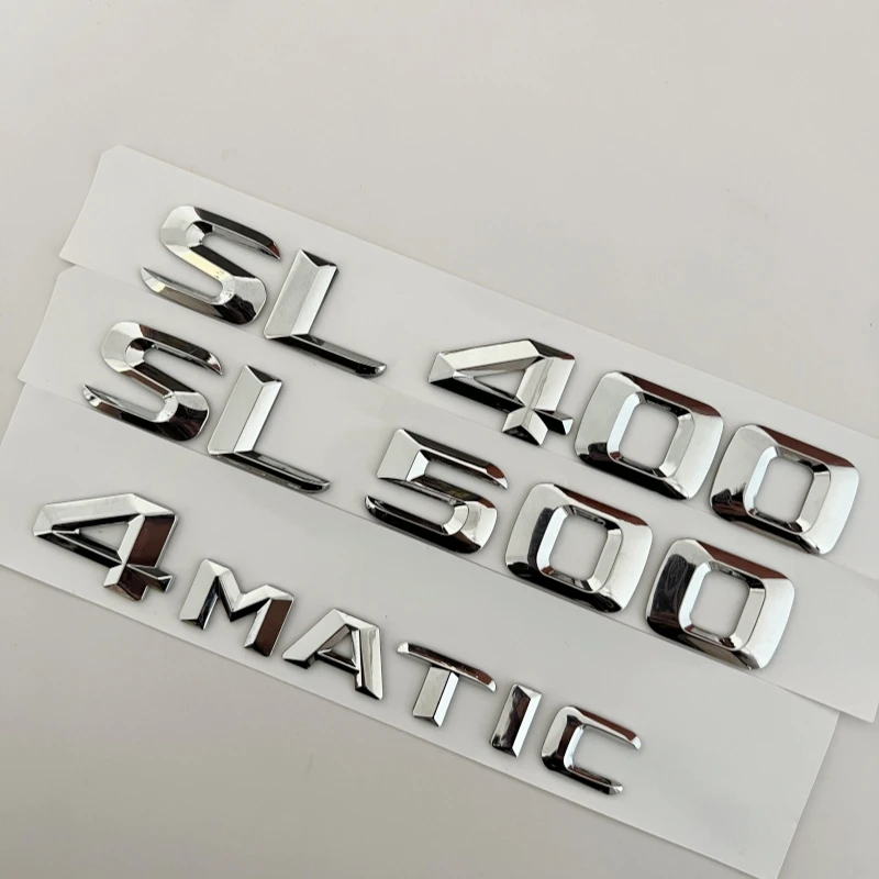 2015 Lambang ABS Atas SL400 SL500 SL550 Huruf Krom Tajam для Mercedes Benz R129 R230 R231 Stiker Logo Papan Nama Bagasi Mobil