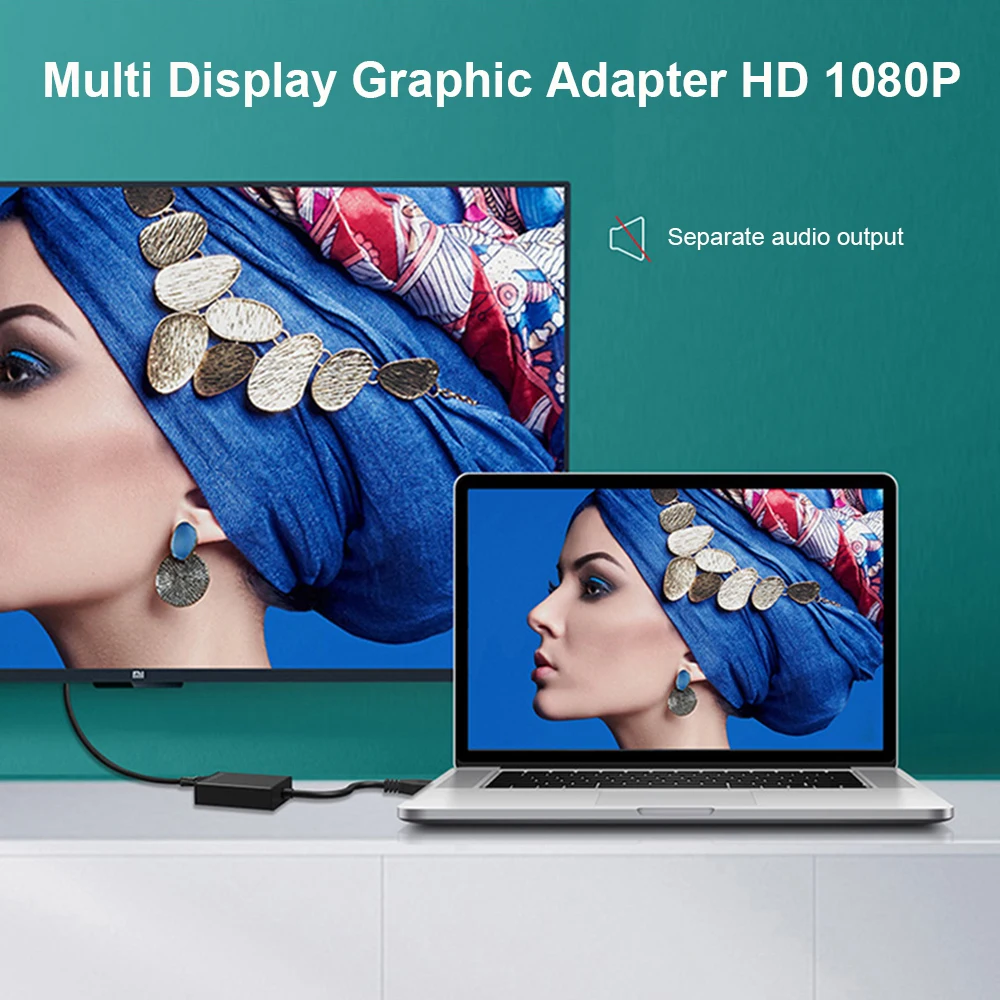 Фото USB 3,0 к HDMI-совместимый Внешний видео адаптер кабель Портативный Видео Аудио конвертер 1080P диск бесплатно для настольного ноутбука ПК №5
