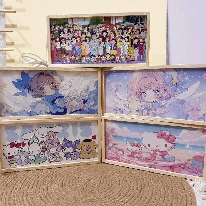 Мультфильм аниме sanrio милый HelloKitty освещение рисунок спальня изголовье кровати ночник настольный орнамент Рождественский подарок