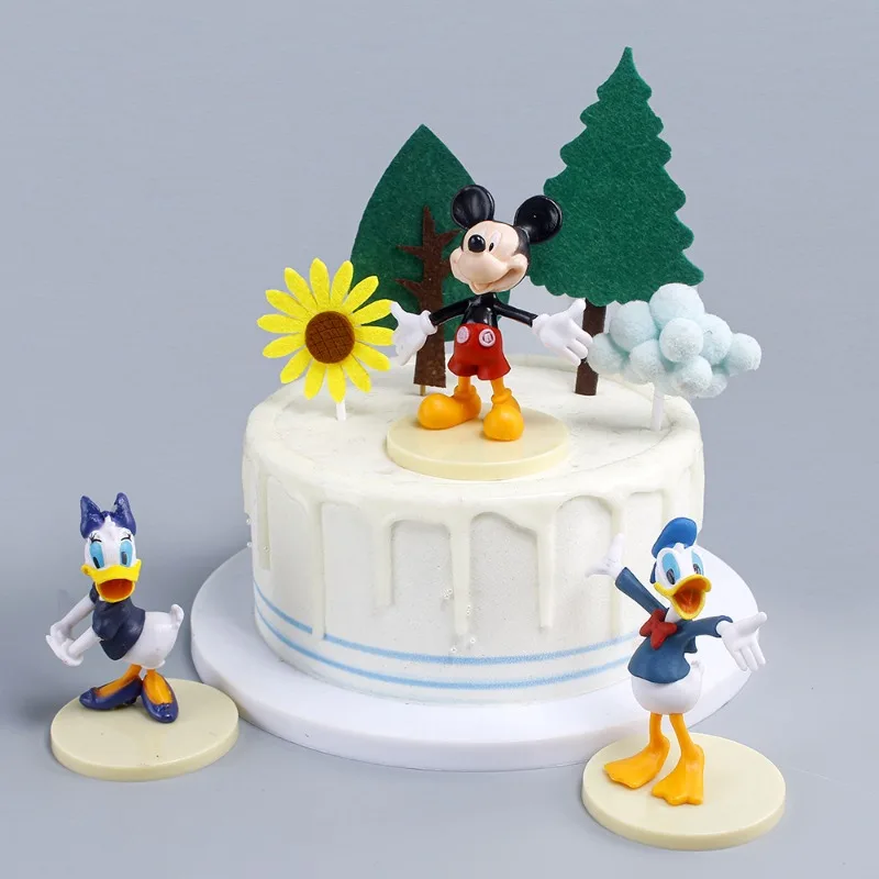Фото Лидер продаж, 6 шт./компл., фигурки Disney с Микки Маусом, Минни Дональд Дак, ПВХ, украшения для торта, коллекция украшений, подарки для детей №4