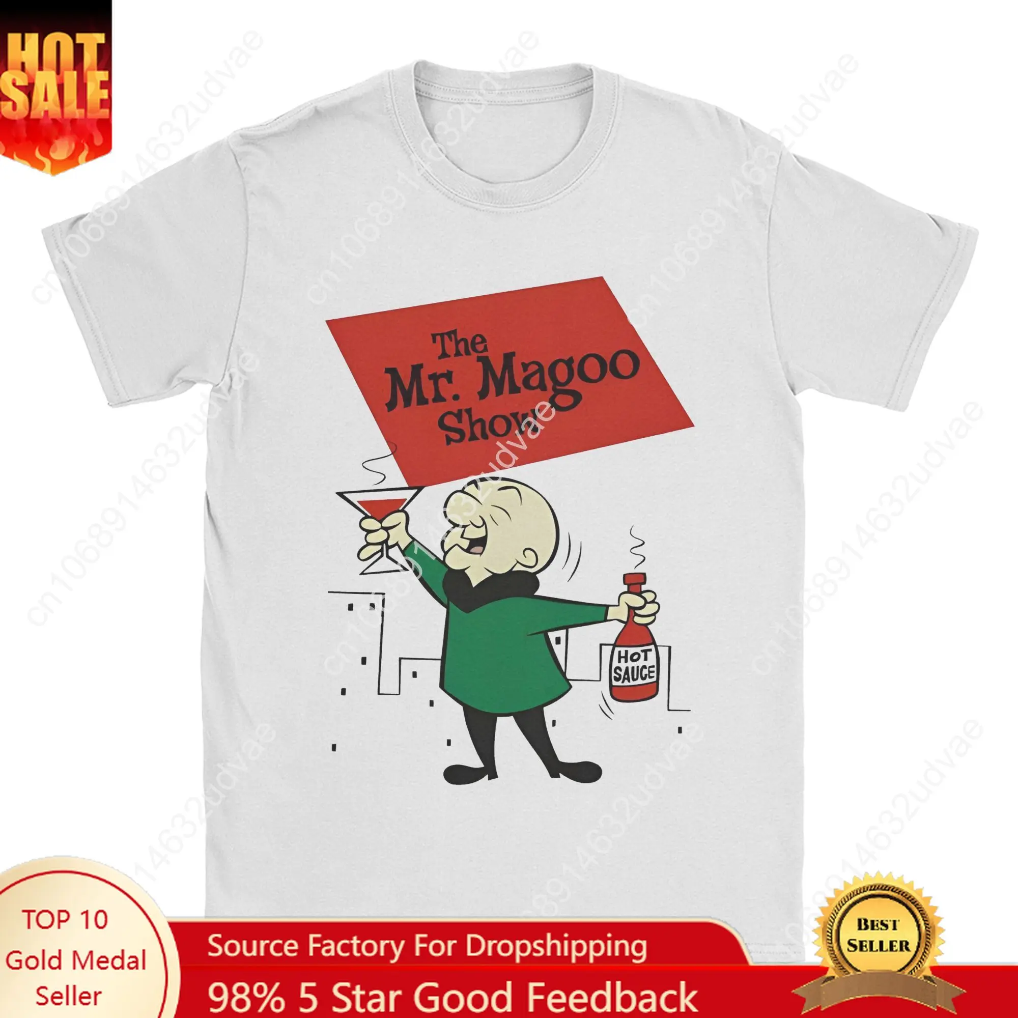 Футболка унисекс Mr. Magoo в стиле ретро с героями мультфильмов, футболка из чистого хлопка, футболка с графическим принтом, одежда