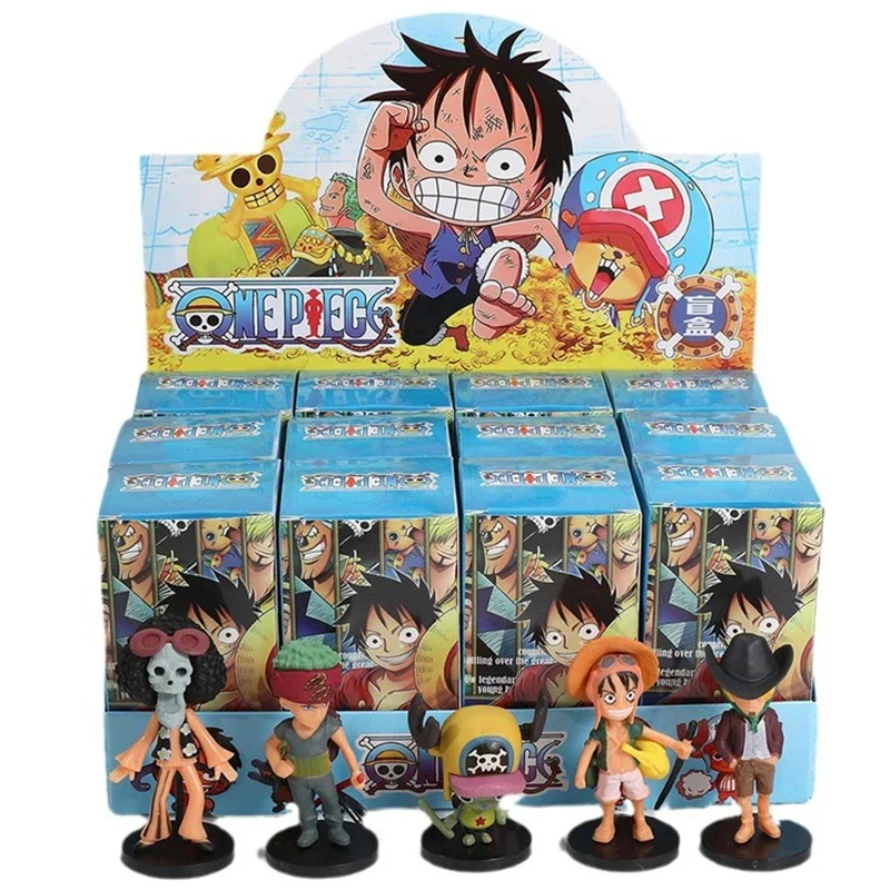 12 шт., аниме Mystery Box, цельная мини-фигурка Demon Slayer Luffy, украшение, слепая коробка, декор комнаты, модель куклы, коллекция, подарки, игрушки
