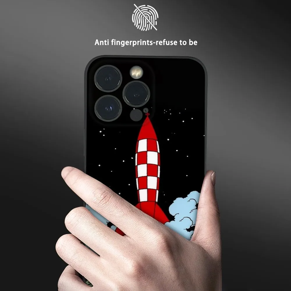 Фото Чехол для телефона A-Adventures Of-T-tintins для iPhone 16, 15, 14, 13, Pro Max Plus Mini Frosted Soft Shell Funda №3