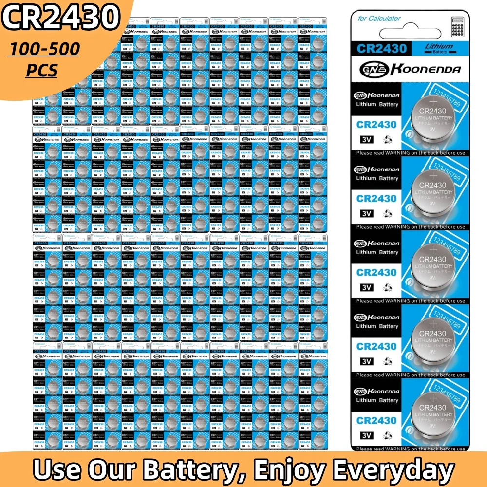 100-500 шт. CR2430 3 В литиевая батарея CR 2430 DL2430 BR2430 кнопочные батарейки-таблетки для брелока часов будильник пульт дистанционного управления