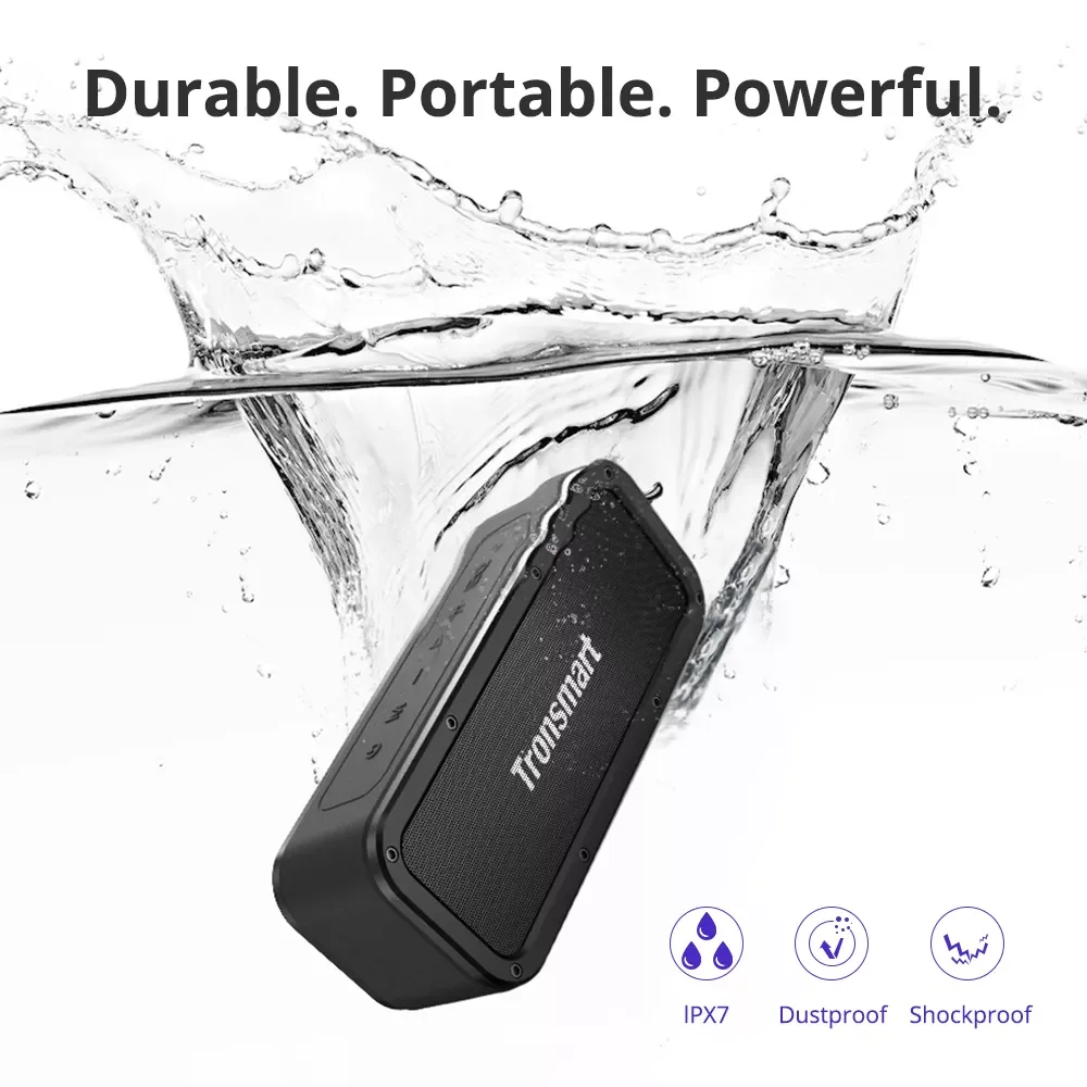 Фото Bluetooth колонка Tronsmart Force, переносная колонка Bluetooth 5.0, водонепроницаемая IPX7 колонка 40 Вт, колонки с временем работы 15 часов и голосовым помощник... №2