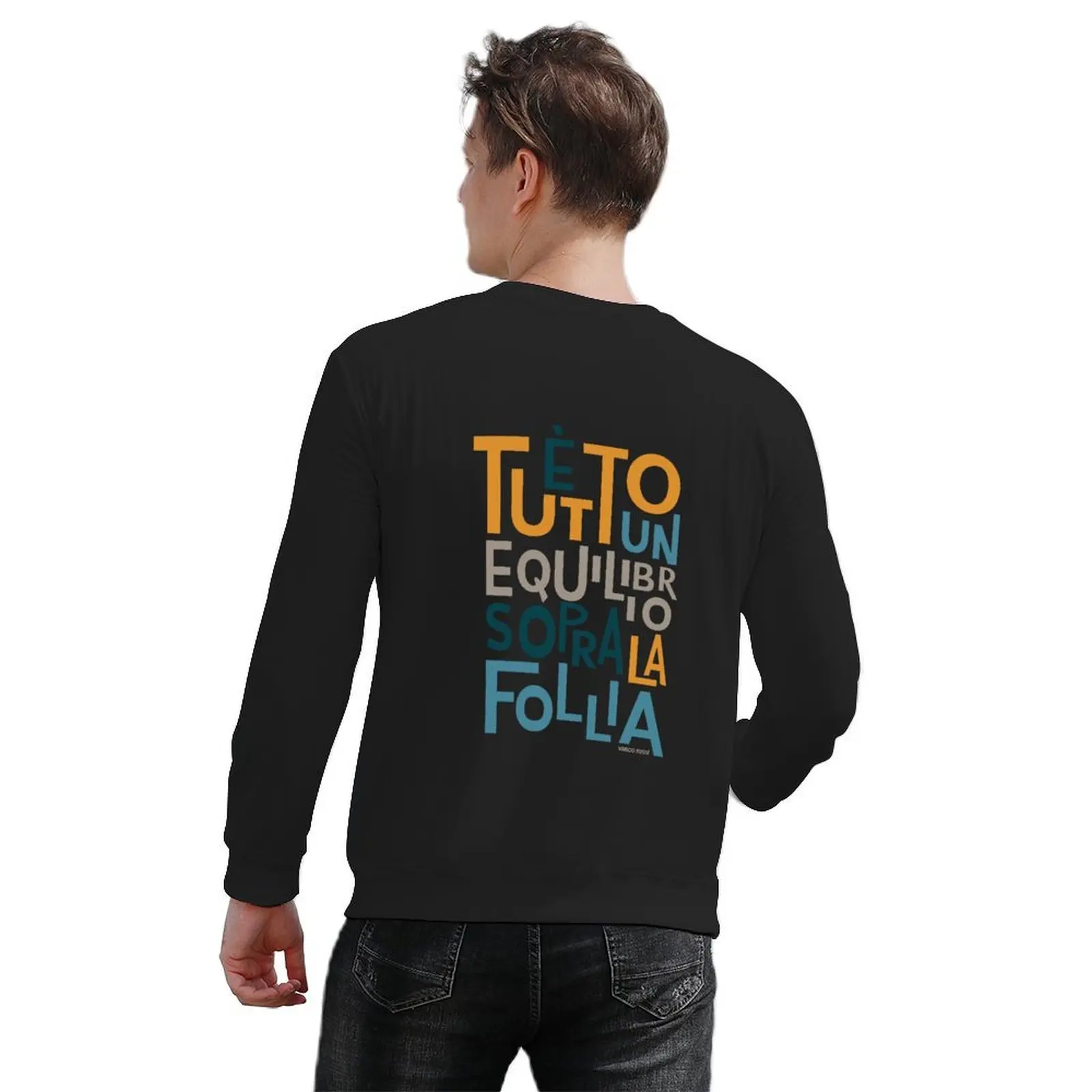 Vasco Rossi Lyric Wall Art - Tutto un Equilibrio Sopra la Follia Пуловер мужская одежда спортивный костюм мужская блузка новинка в свитшотах (art.: 3920d215c400b) - 3920d215c400b