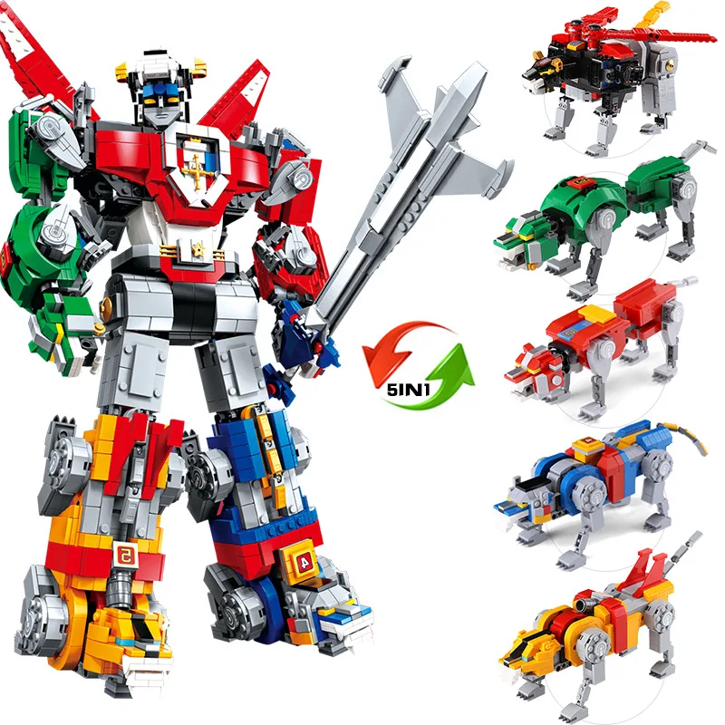 Фото Оригинальная коробка Voltron Defender of The Universe, модель строительного блока, кирпичи, игрушки, совместимые 21311, детский подарок на день рождения, Рождество №3