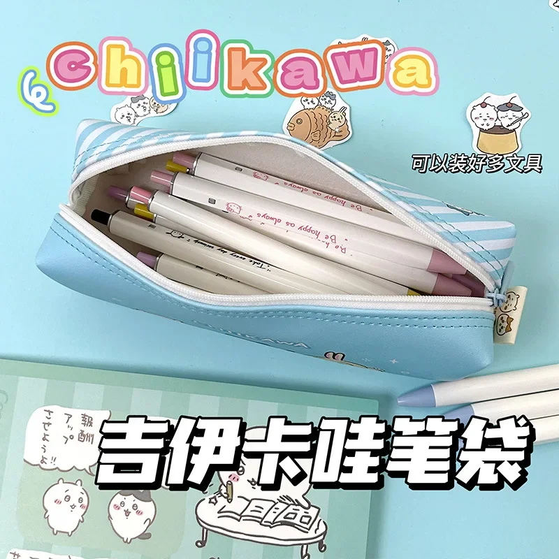 Сумка для ручек из аниме Chiikawa, кавайная девушка, сердце из мультфильма, США, США, коробка для ручек с принтом Usagi для детей, Обучающие канцелярские подарки