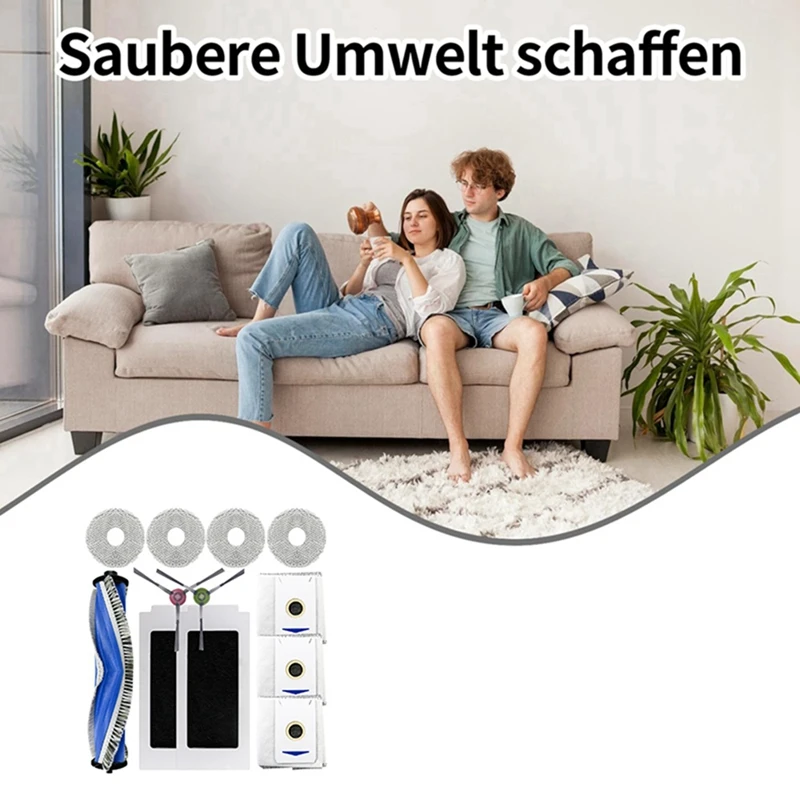 Аксессуары Для Ecovacs T30PRO/T30MAX, фильтр, пылесборник, основная боковая щетка, ткань для швабры