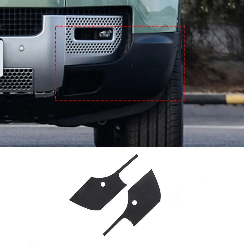 Для Land Rover Defender 90 110 130 2020-2023 ПВХ черный автомобильный передний бампер передняя угловая накладка наклейка автомобильные аксессуары