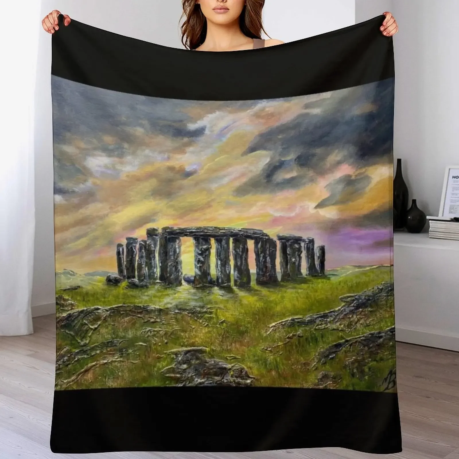Одеяло Stone Henge, плюшевое одеяло для дивана, лохматое одеяло для дивана