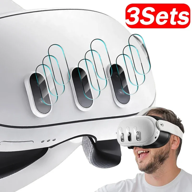 1-3 комплекта Защитная пленка для экрана объектива для Meta Quest 3 VR HD прозрачное закаленное стекло Противоударная Защитная пленка для объектива мета-вопросы 3