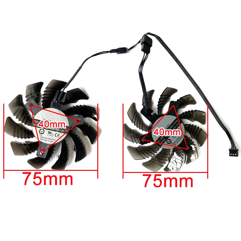 Вентилятор охлаждения 2pin 3pin75MM PLD08010S12H T128010SM 12V GTX1650 для видеокарт Gigabyte GTX 960 GV-N960OC (art.: 3920c31a6e534) - 3920c31a6e534
