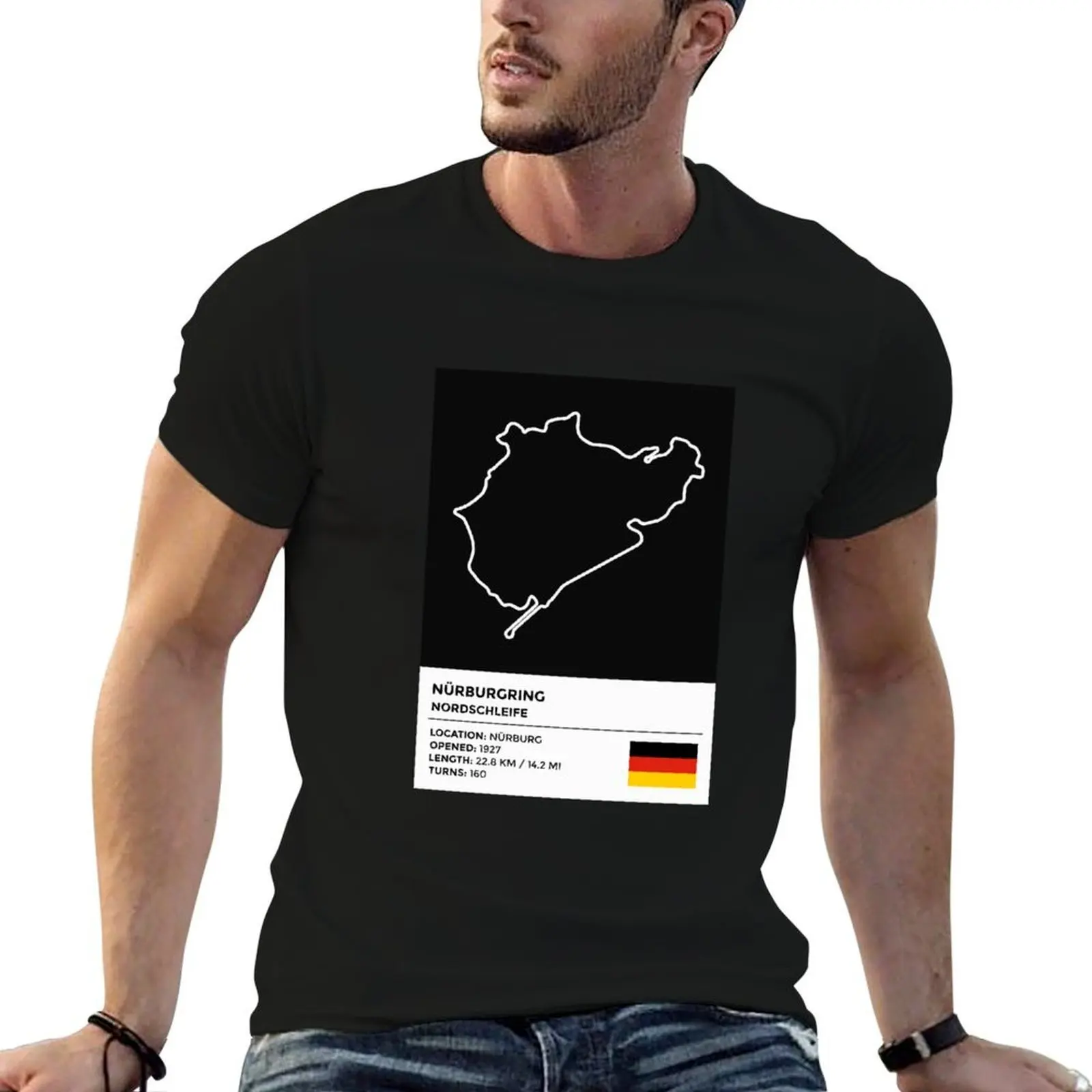Nürburgring-Nordschleife [info] футболка хлопковые футболки мужская футболка высокого качества футболка