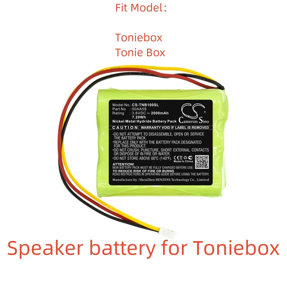 Аккумулятор динамика для Toniebox: Tonie Box, 50AA5S,-2000 мАч / 7,20 Втч — Ni-MH — 3,60 В